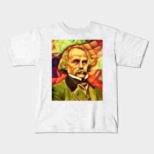 Nathaniel Hawthorne Snow Portrait | Nathaniel Hawthorne Artwork 8 Kids T-Shirt